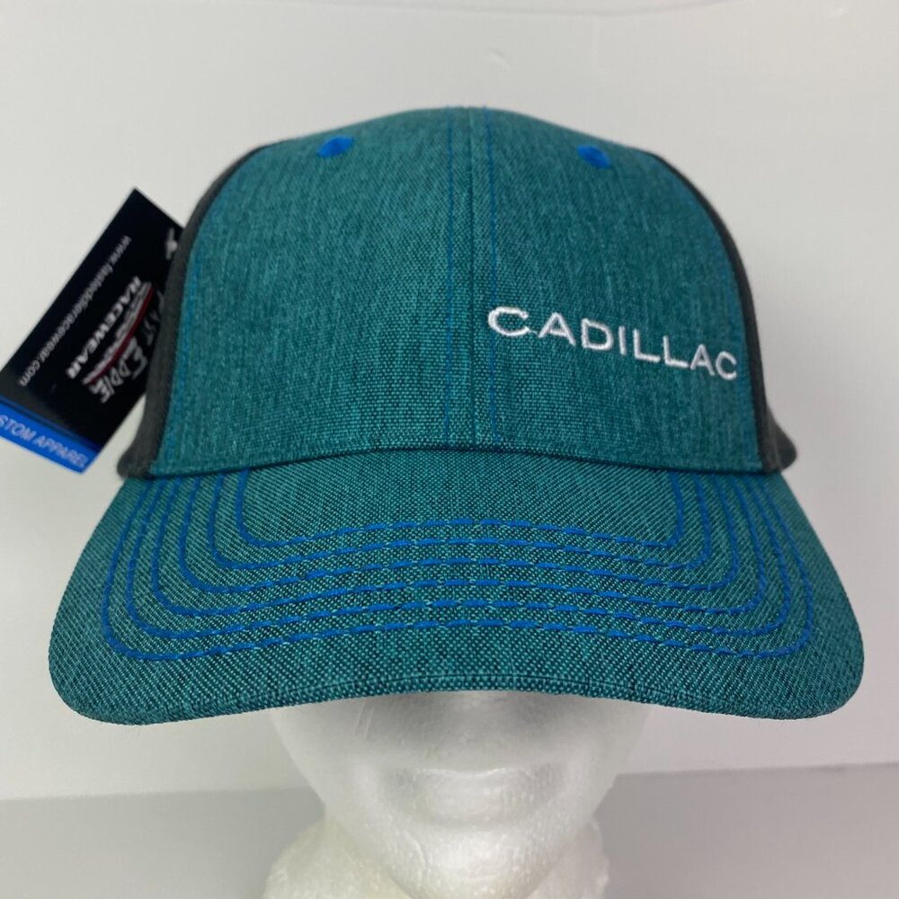 Cadillac Twill Hat Cap Baseball Women's Ladies Teal Gray Adjustable NWT